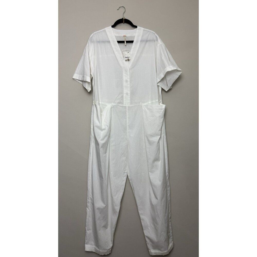 Womens Free People Free Est Feels So Right Jumpsuit Size XS White Cotton